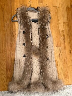 Linda Richards Women’s Brown Knit Long Vest Size M